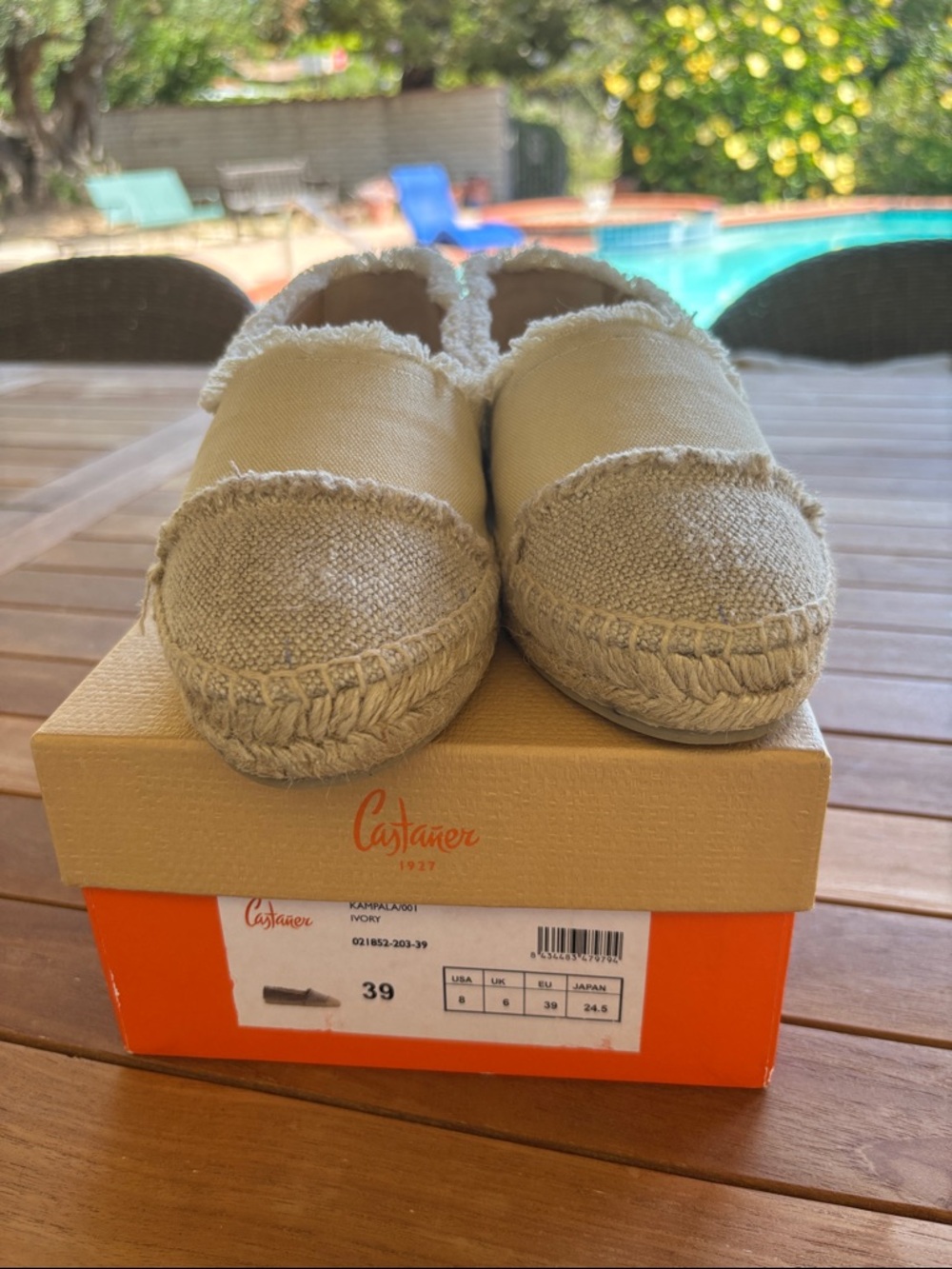 Castaner Natural Canvas Espadrille Flats